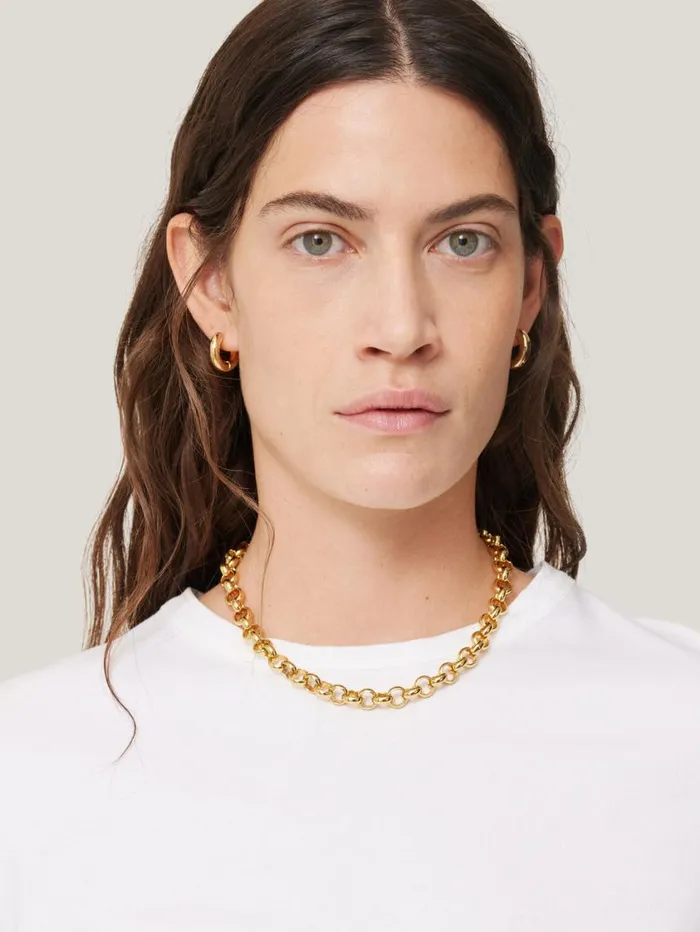 Jigsaw Belcher Chain Necklace Gold Women Party