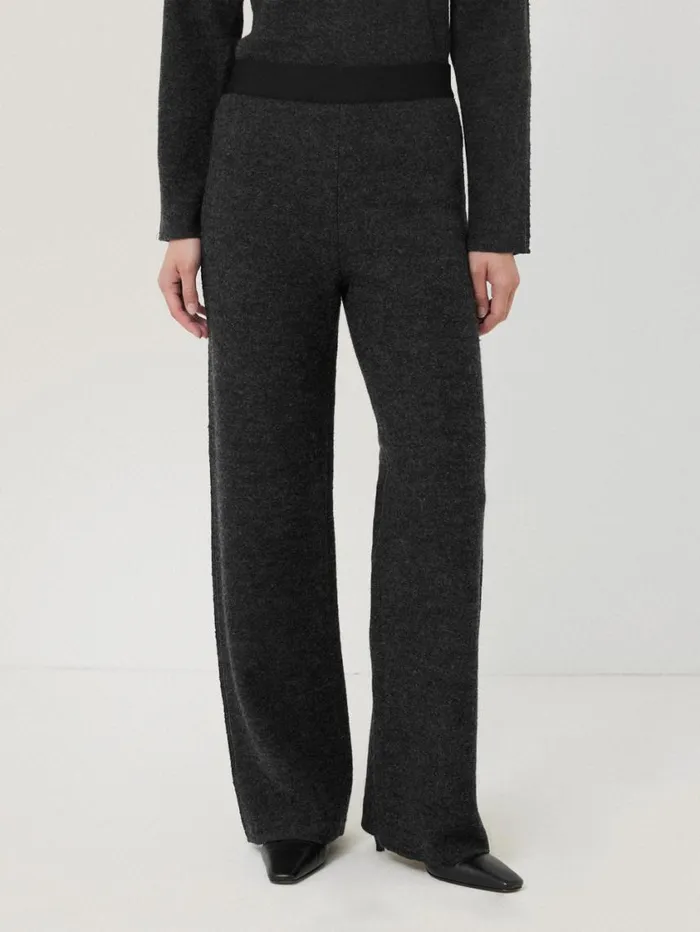 Jigsaw Boiled Wool Blend Trouser Dark Grey Women Pyjamas and Loungewear