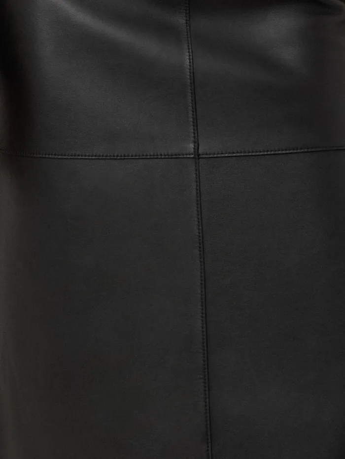 Jigsaw Bonded Leather Skirt Black Women Skirts