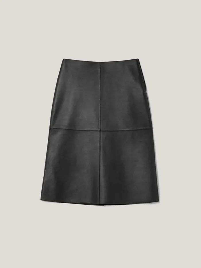 Jigsaw Bonded Leather Skirt Black Women Skirts
