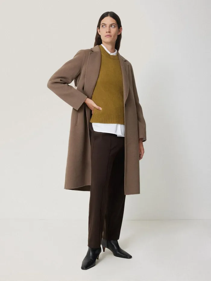 Jigsaw Cashmere Crew Neck Tank Light Olive Women Knitwear and Cashmere