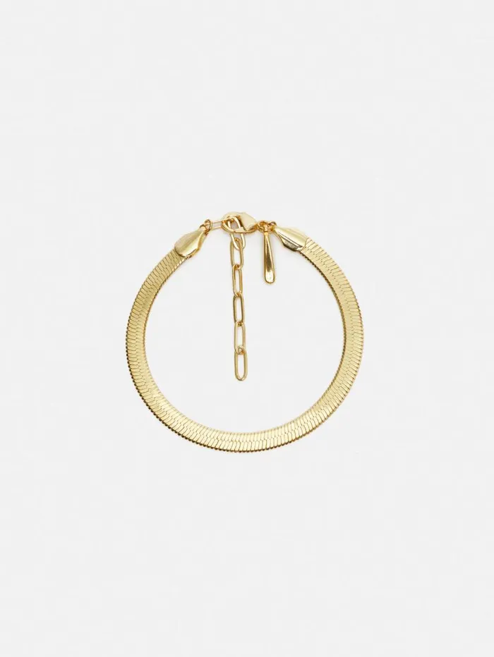 Jigsaw Chunky Snake Chain Bracelet Gold Women Jewellery