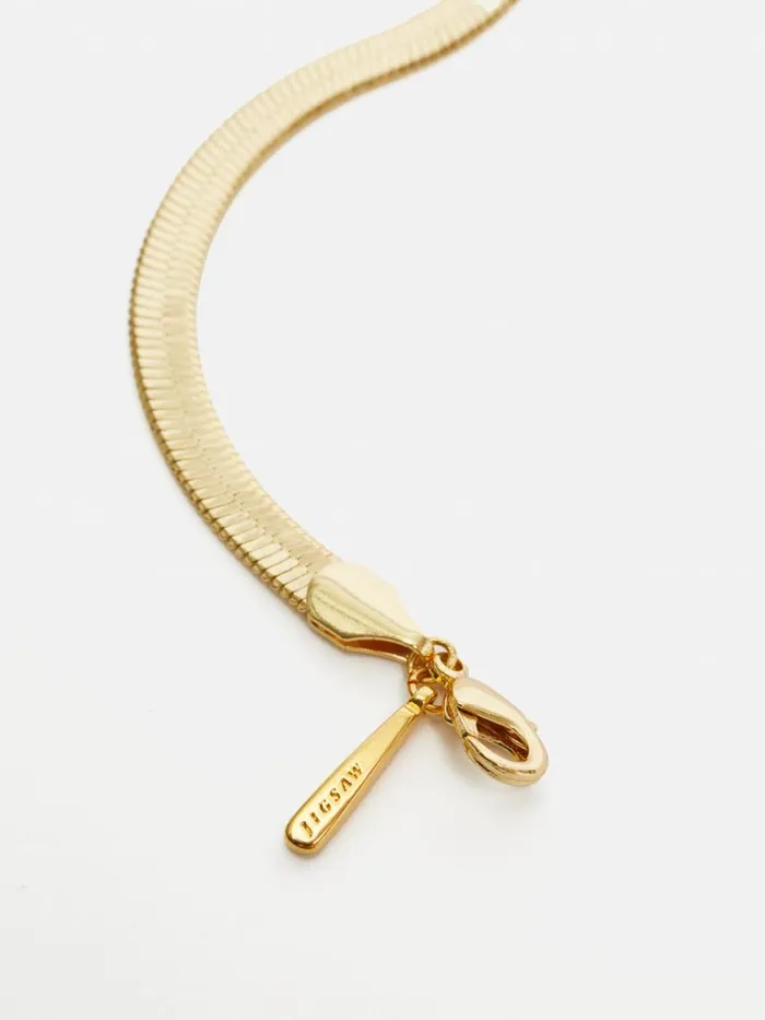 Jigsaw Chunky Snake Chain Bracelet Gold Women Jewellery