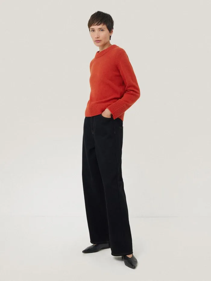 Jigsaw Compact Wool Cashmere Blend Jumper Orange Women Knitwear and Cashmere
