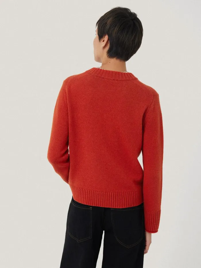 Jigsaw Compact Wool Cashmere Blend Jumper Orange Women Knitwear and Cashmere