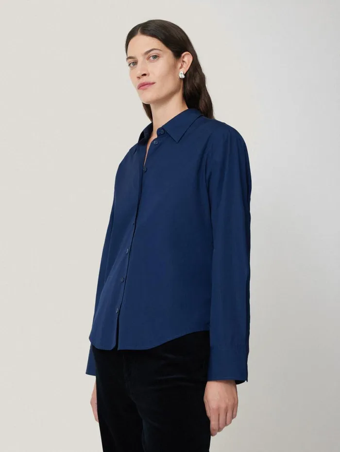 Jigsaw Cotton Casual Shirt Blue Women Shirts and Tops