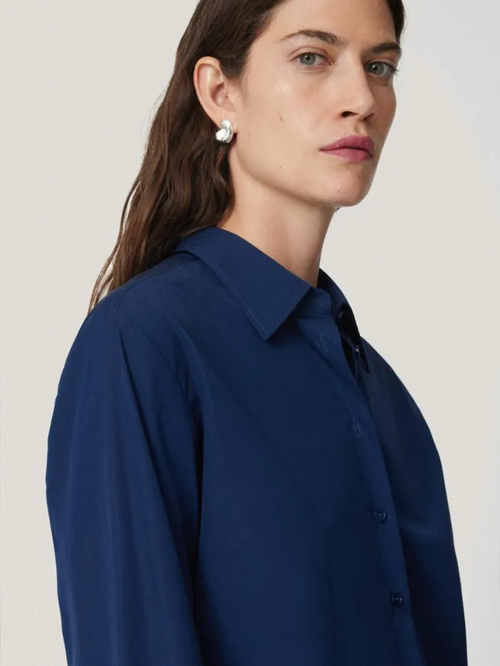 Jigsaw Cotton Casual Shirt Blue Women Shirts and Tops