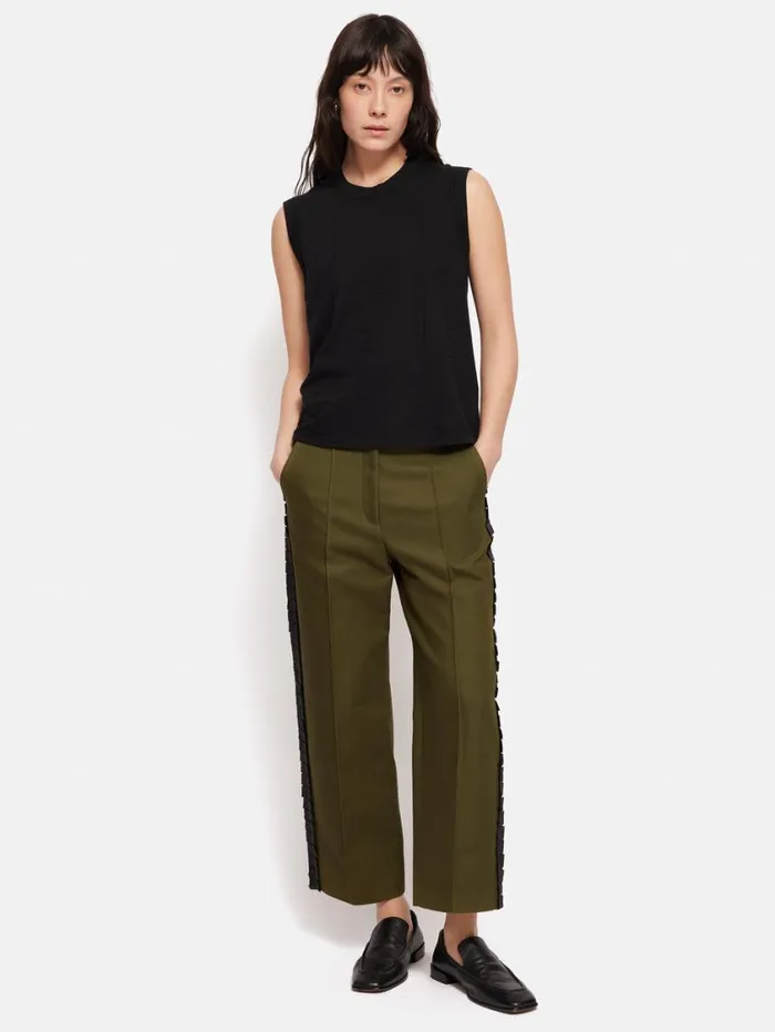 Jigsaw Cotton Trim Detail Trouser Khaki Women Coords