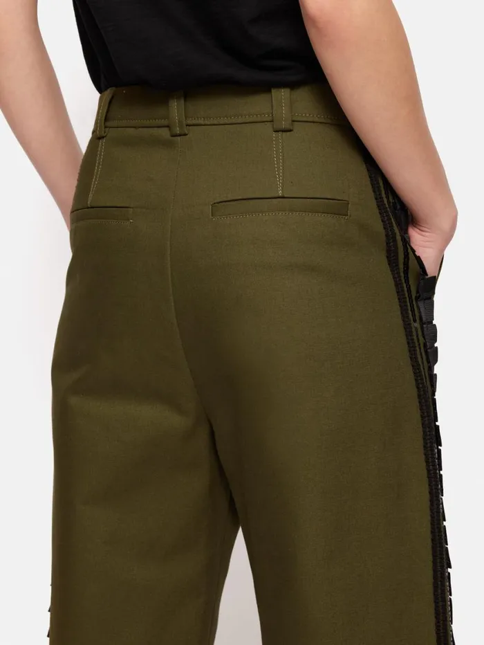 Jigsaw Cotton Trim Detail Trouser Khaki Women Coords