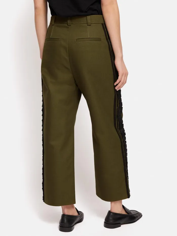 Jigsaw Cotton Trim Detail Trouser Khaki Women Coords