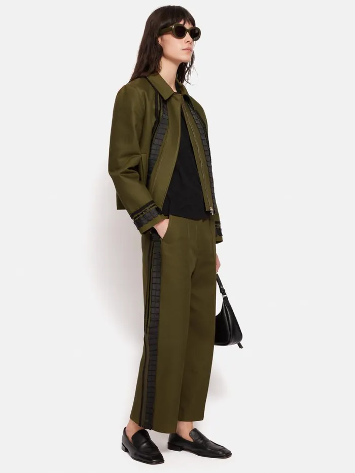 Jigsaw Cotton Trim Detail Trouser Khaki Women Coords