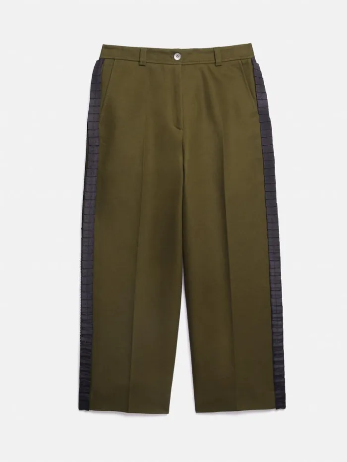 Jigsaw Cotton Trim Detail Trouser Khaki Women Coords