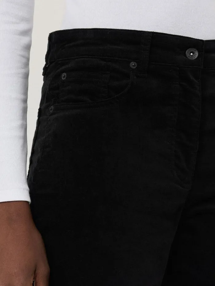 Jigsaw Delmont Velvet Tapered Jean Black Women Party