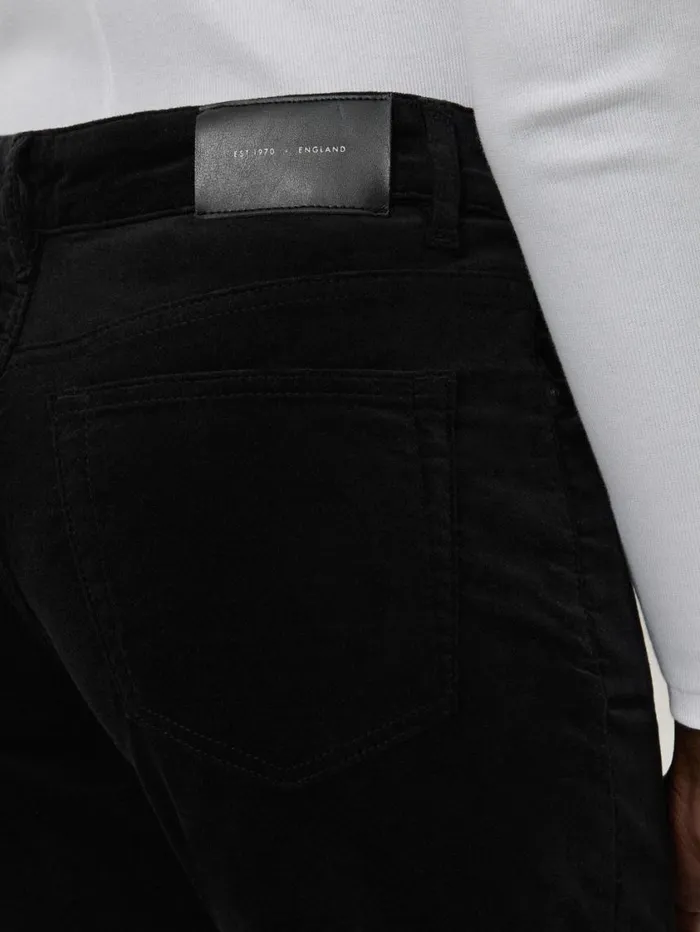 Jigsaw Delmont Velvet Tapered Jean Black Women Party