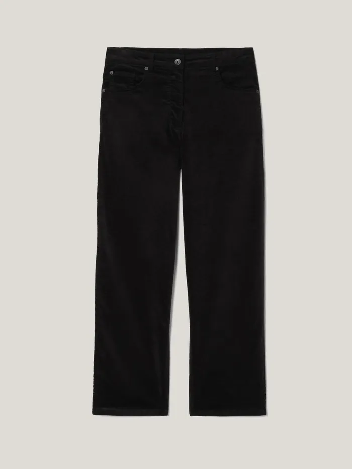 Jigsaw Delmont Velvet Tapered Jean Black Women Party