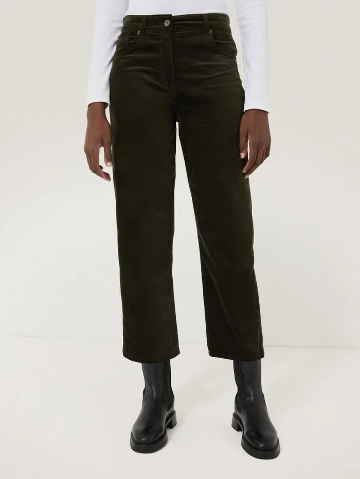 Jigsaw Delmont Velvet Tapered Jean Dark Green Women Trousers