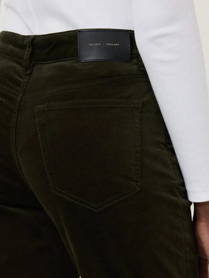 Jigsaw Delmont Velvet Tapered Jean Dark Green Women Trousers