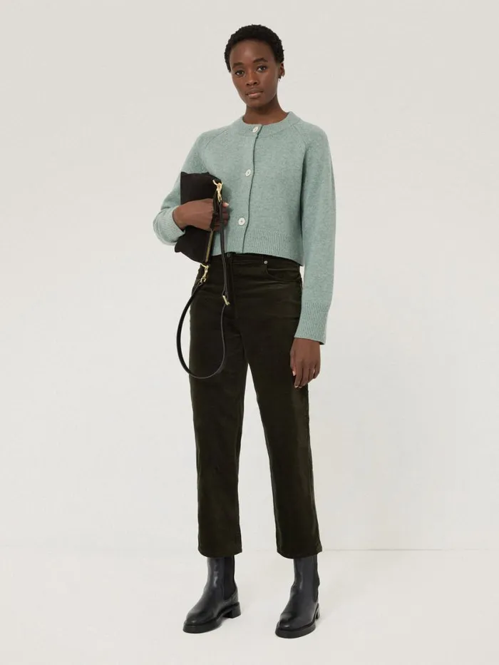 Jigsaw Delmont Velvet Tapered Jean Dark Green Women Trousers