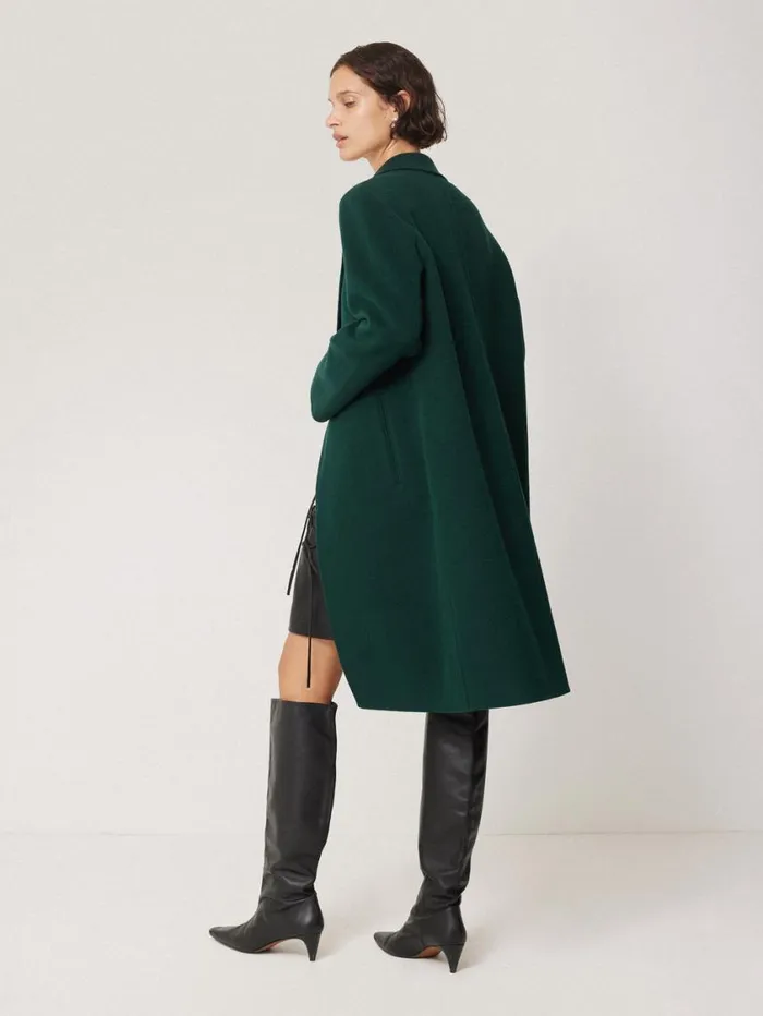 Jigsaw Double Faced Tailored Coat Green Women Coats and Jackets