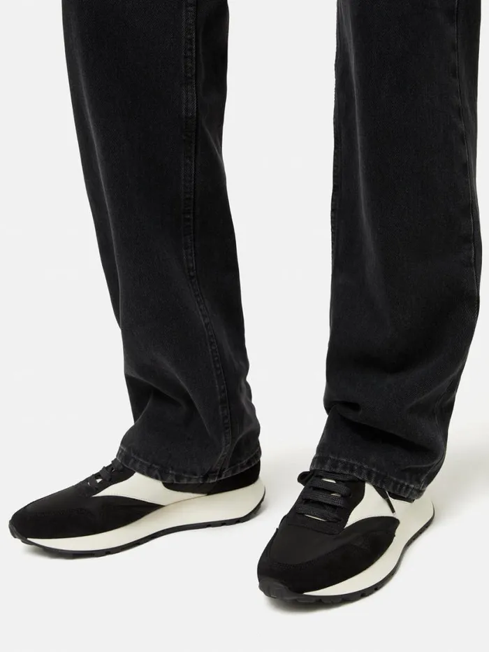 Jigsaw Finsbury Vintage Runner Trainer Black Women Flats