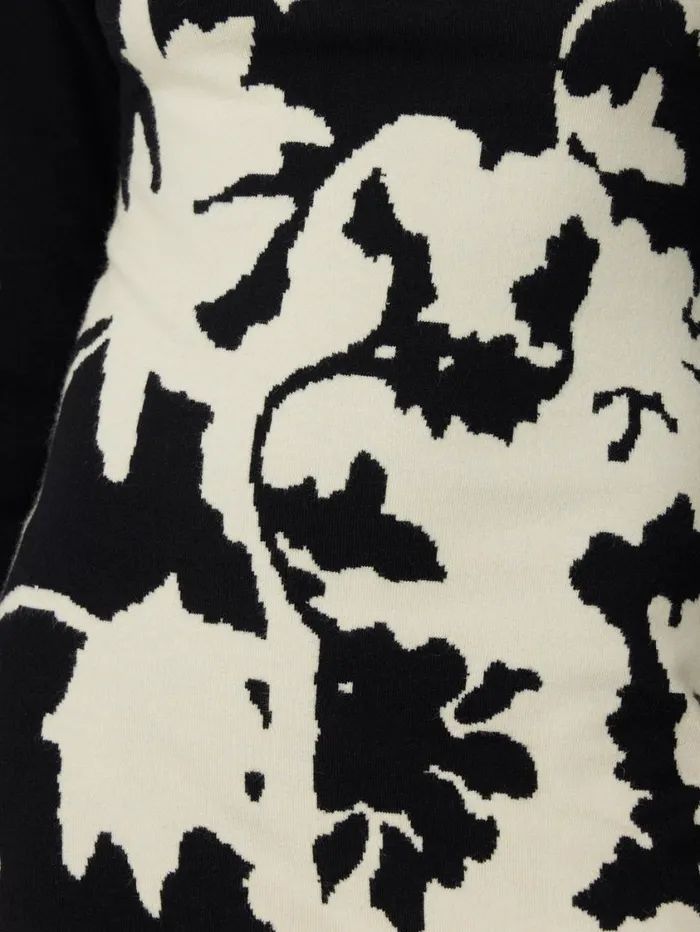 Jigsaw Floral Jacquard Knitted Dress Monochrome Women Knitwear and Cashmere