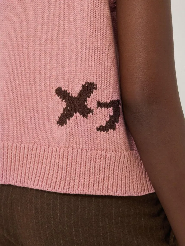 Jigsaw Graffiti Lips Tank Pink Women Knitwear and Cashmere