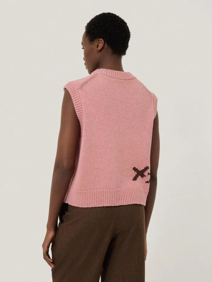 Jigsaw Graffiti Lips Tank Pink Women Knitwear and Cashmere
