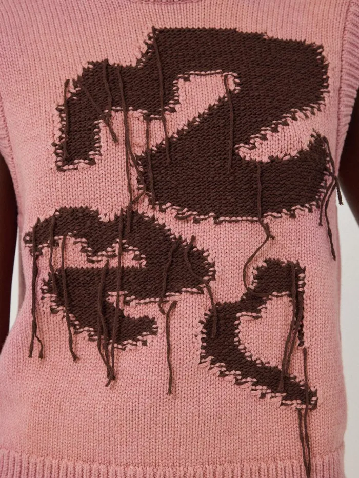 Jigsaw Graffiti Lips Tank Pink Women Knitwear and Cashmere