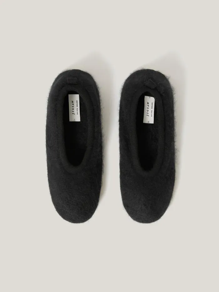 Jigsaw Halo Cashmere Slipper Black Women Knitwear and Cashmere