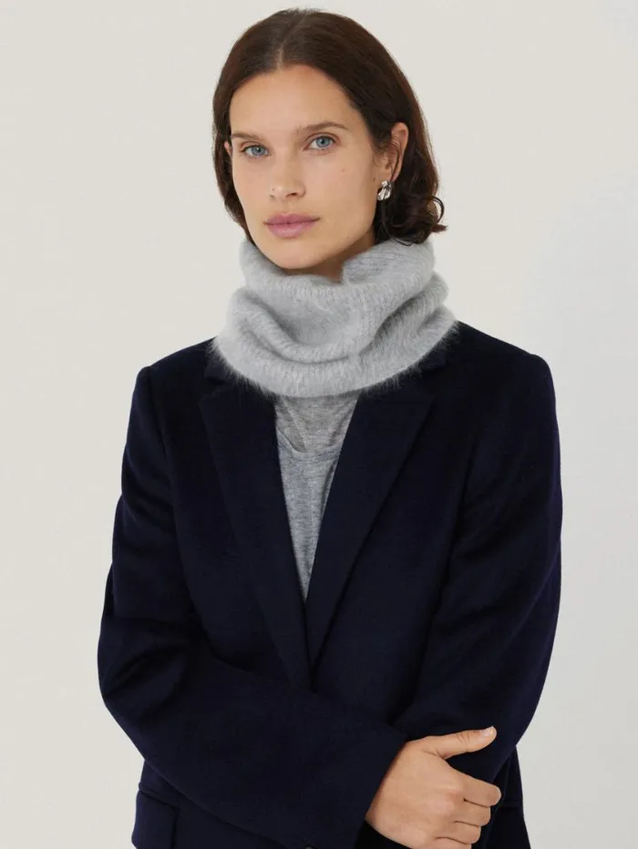 Jigsaw Halo Cashmere Snood Grey Women Knitwear and Cashmere