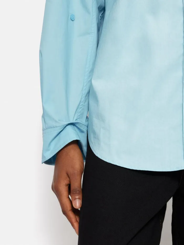 Jigsaw Heritage Cotton Relaxed Shirt Blue Women Shirts and Tops