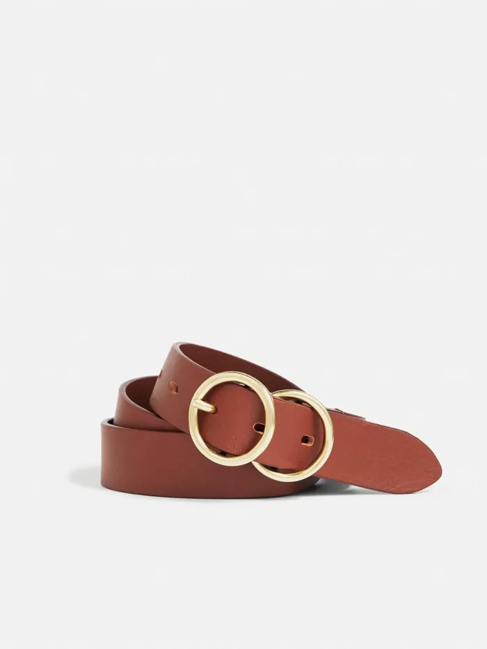 Jigsaw Italian Leather Carlos Belt Tan Women Leather