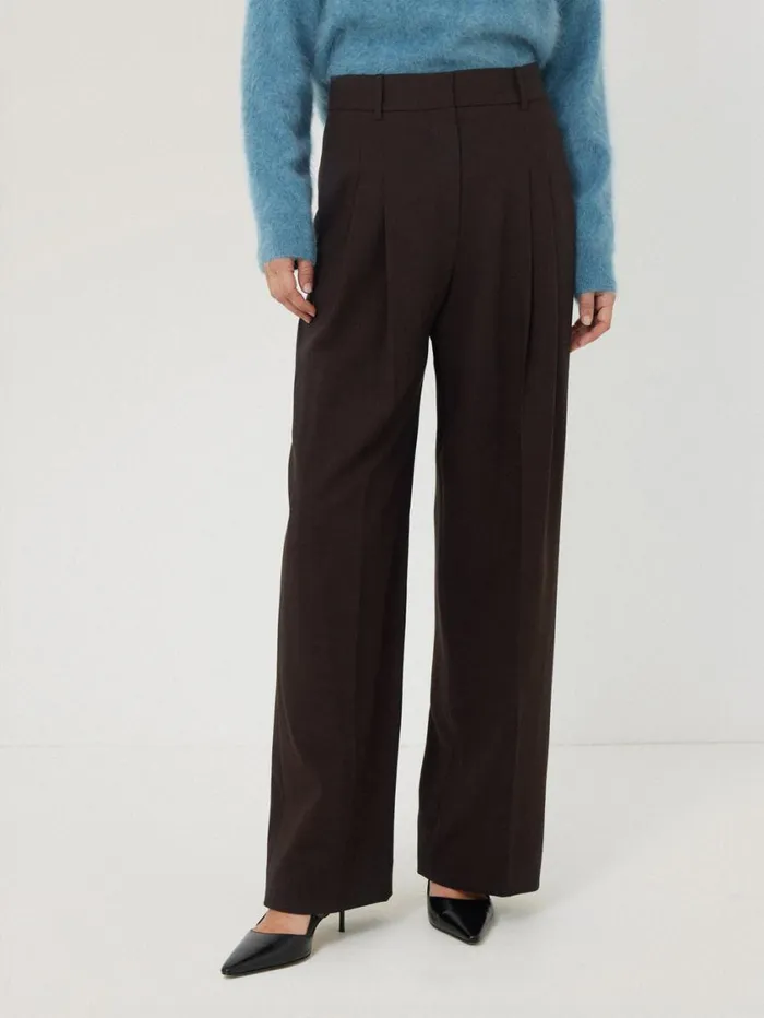 Jigsaw Kemp Crosshatch Trouser Brown Women Trousers