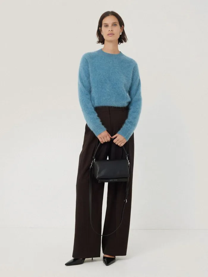 Jigsaw Kemp Crosshatch Trouser Brown Women Trousers