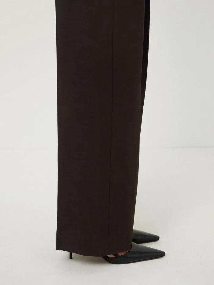 Jigsaw Kemp Crosshatch Trouser Brown Women Trousers