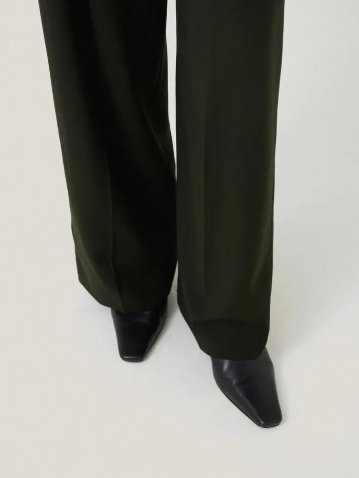 Jigsaw Kemp Fluid Twill Trouser Green Women Trousers