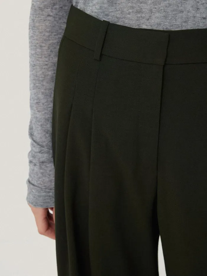 Jigsaw Kemp Fluid Twill Trouser Green Women Trousers