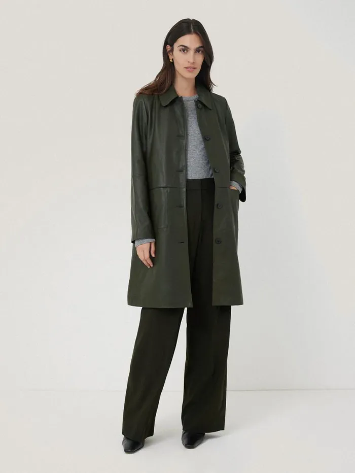 Jigsaw Kemp Fluid Twill Trouser Green Women Trousers