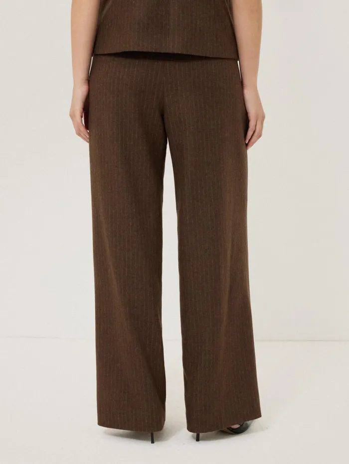Jigsaw Kemp Wool Pinstripe Trouser Brown Women Trousers