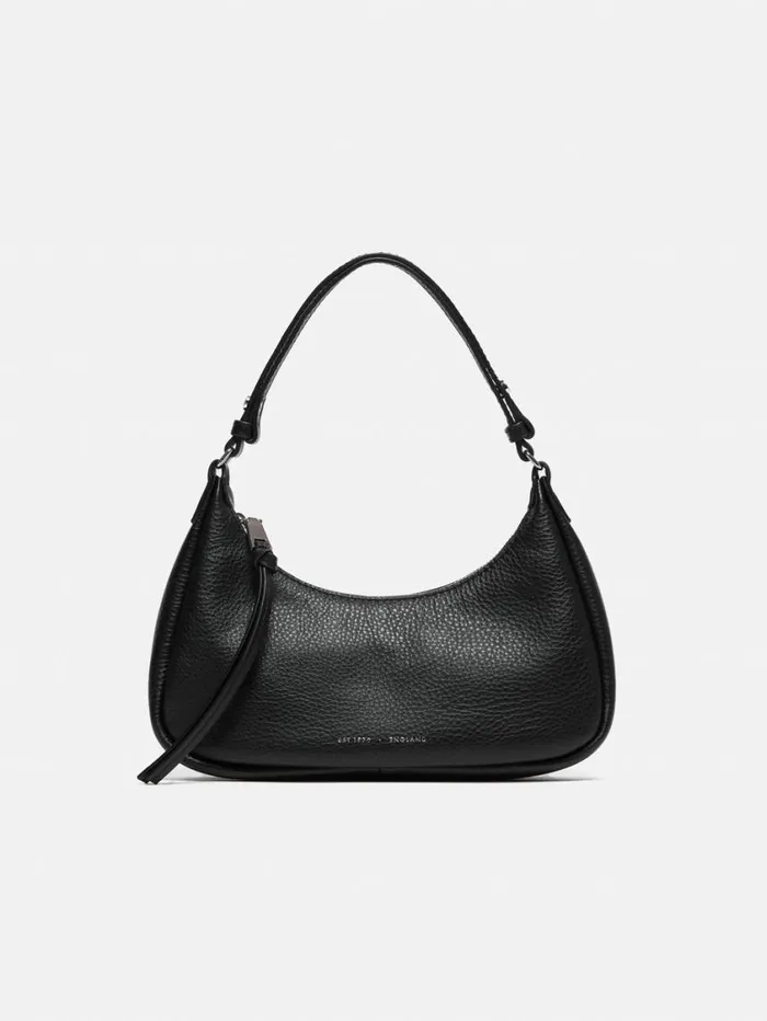 Jigsaw Leather Crescent Bag Small Black Women Leather