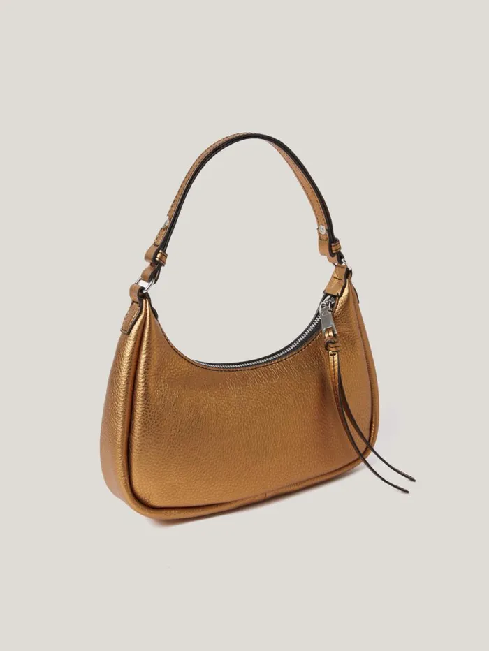 Jigsaw Leather Crescent Shoulder Bag Copper Women Wallets and Card Holders