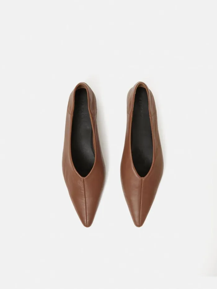 Jigsaw Linnie Flat Pointed Ballerina Tan Women Flats