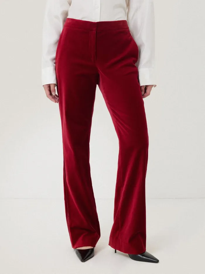 Jigsaw Mason Velvet Trouser Red Women Coords
