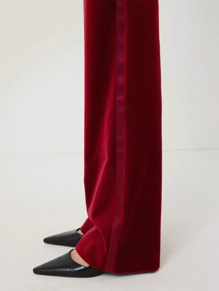 Jigsaw Mason Velvet Trouser Red Women Coords
