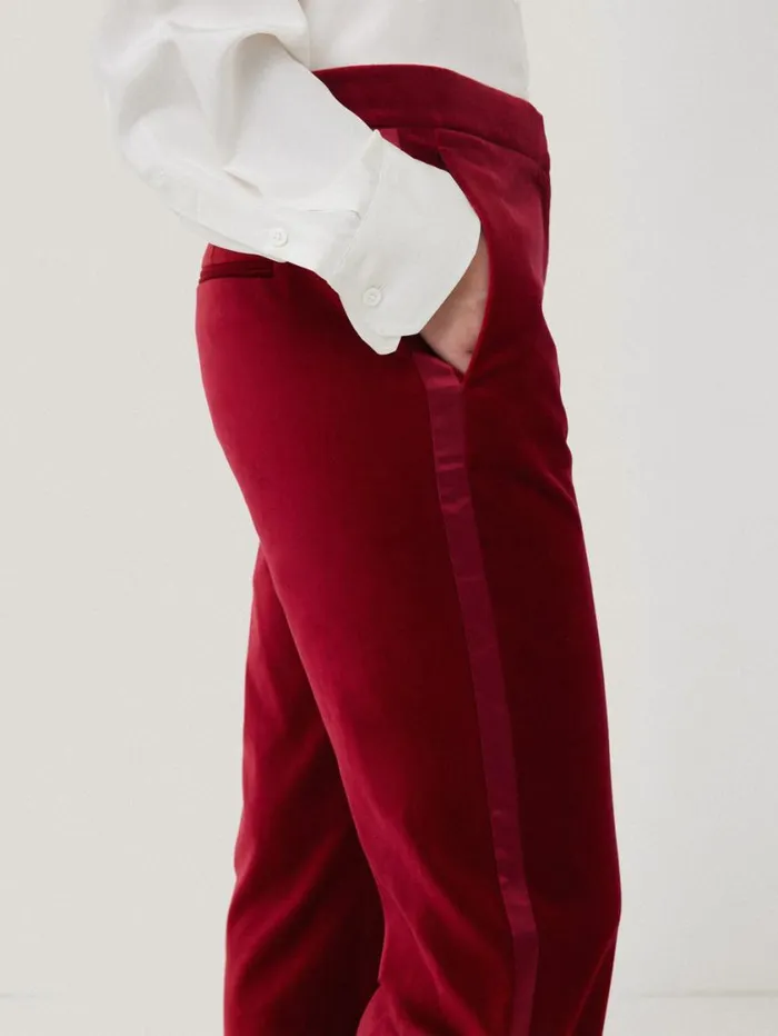 Jigsaw Mason Velvet Trouser Red Women Coords