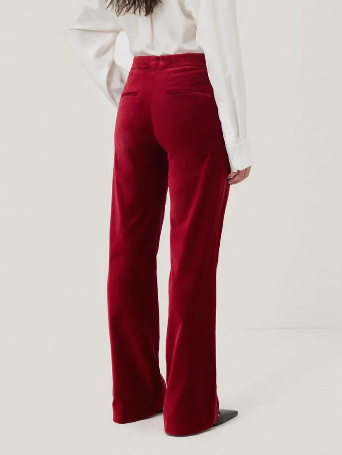 Jigsaw Mason Velvet Trouser Red Women Coords