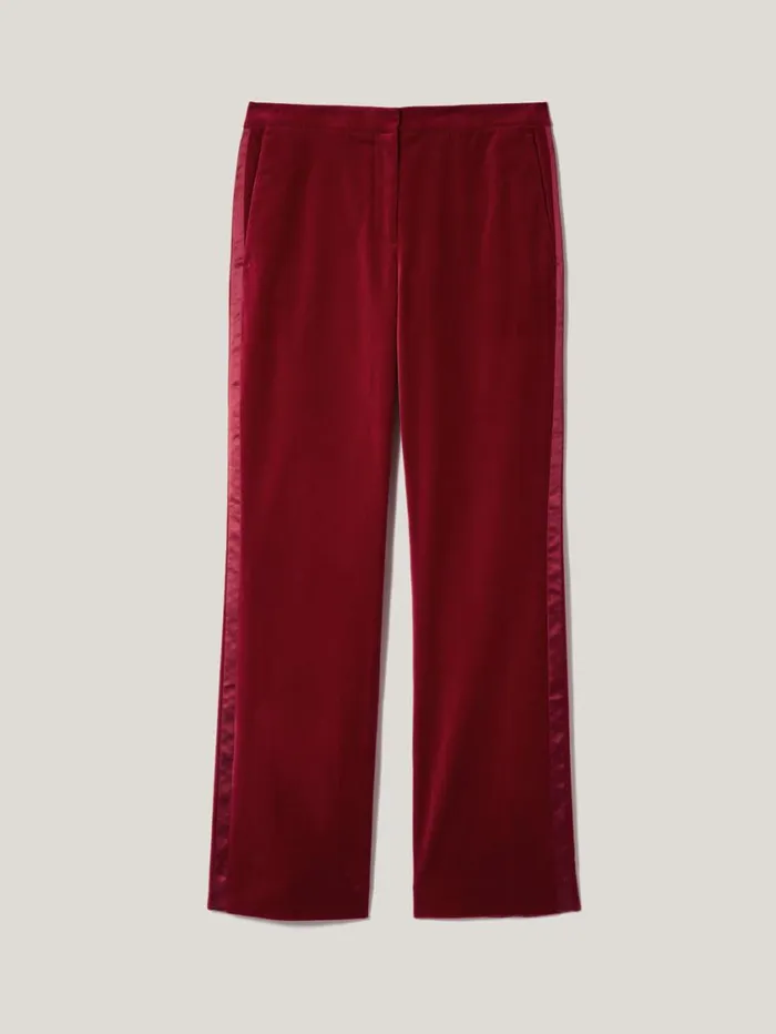 Jigsaw Mason Velvet Trouser Red Women Coords