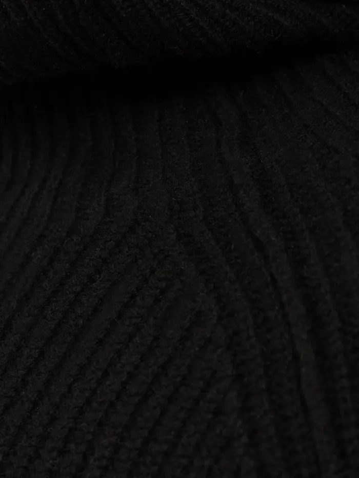 Jigsaw Merino Fishermans Rib Jumper Black Women Knitwear and Cashmere