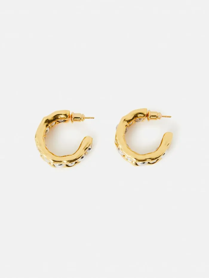 Jigsaw Molten Bead Hoop Earring Multi Women Jewellery