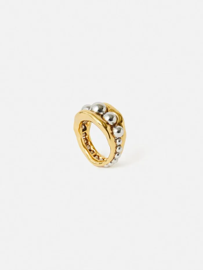 Jigsaw Molten Bead Ring Multi Women Jewellery
